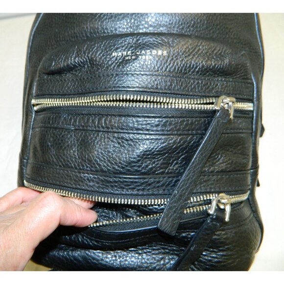 Marc Jacobs Black Leather Backpack Multi Zipper Shoulder Purse Soft Leather 8134 main image 12